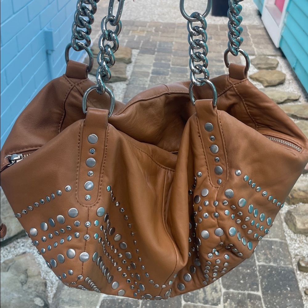 Studded Tan Handbag